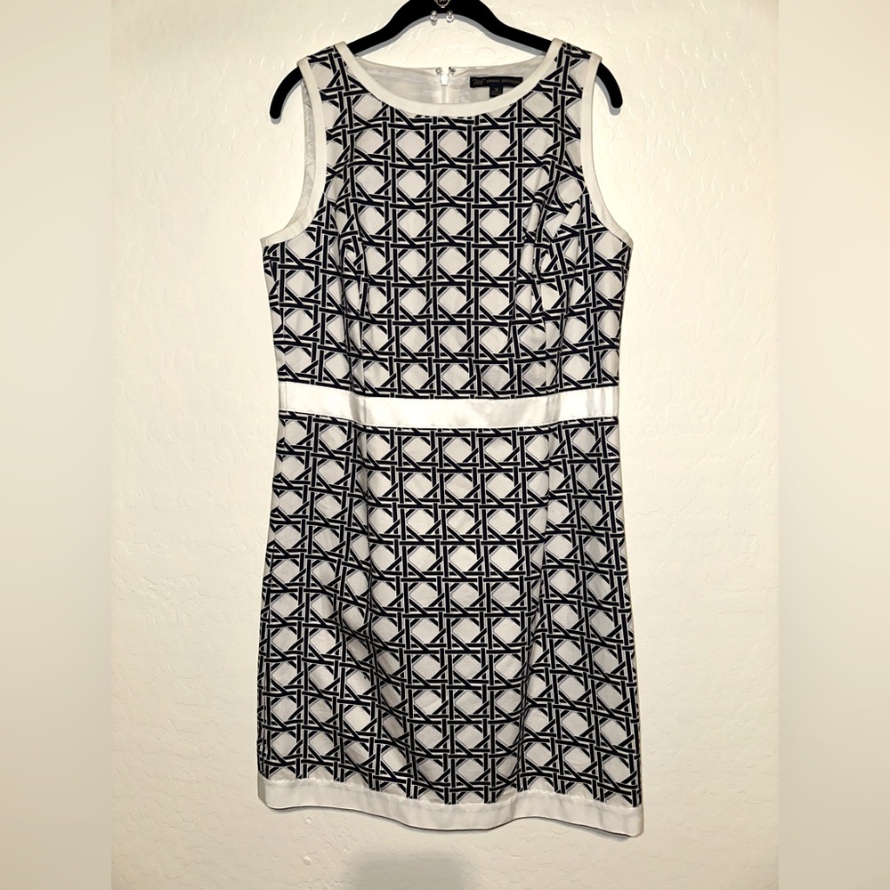 Navy & White Geometric Dress 346 Brooks Brothers